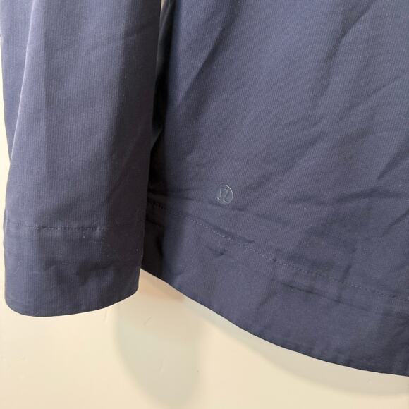 Lululemon Kicking Asphalt Jacket Coat Full Zip Blue 2 Vented Hooded - Picture 7 of 8